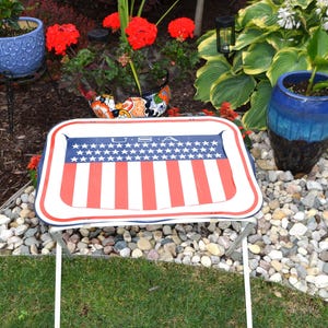Vintage TV Tray Metal with Legs U.S.A. Americana