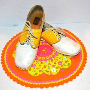 Vintage Saddle Shoes 1950's Bowling to Dance Floor with Yellow