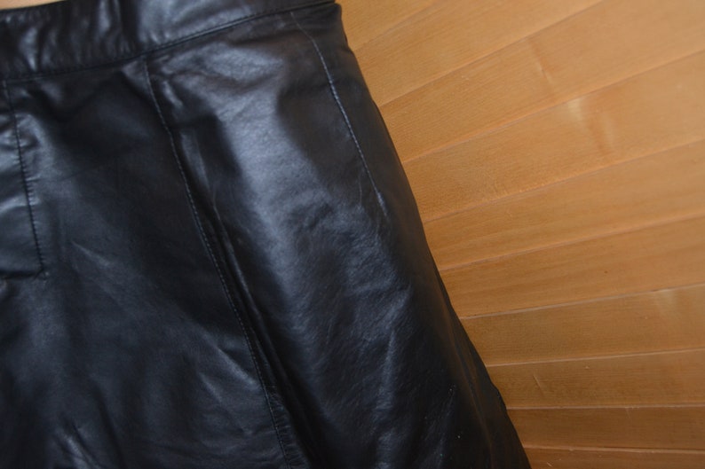 Vintage Skirt Black Sassy Leather - Etsy