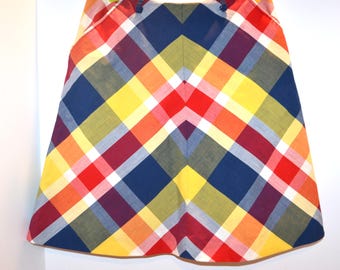 1960's Skirt Skort Culotte Plaid Mini