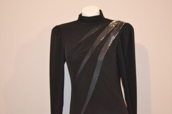 Vintage Dress Black Starburst Atomic Glitz  Merma… - image 2