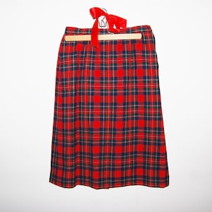 Vintage Pendleton Skirt Red Wool Plaid