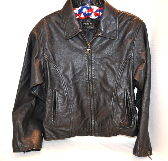 Vintage Black Leather Street Wear, Retro, Biker, Moto… - Gem