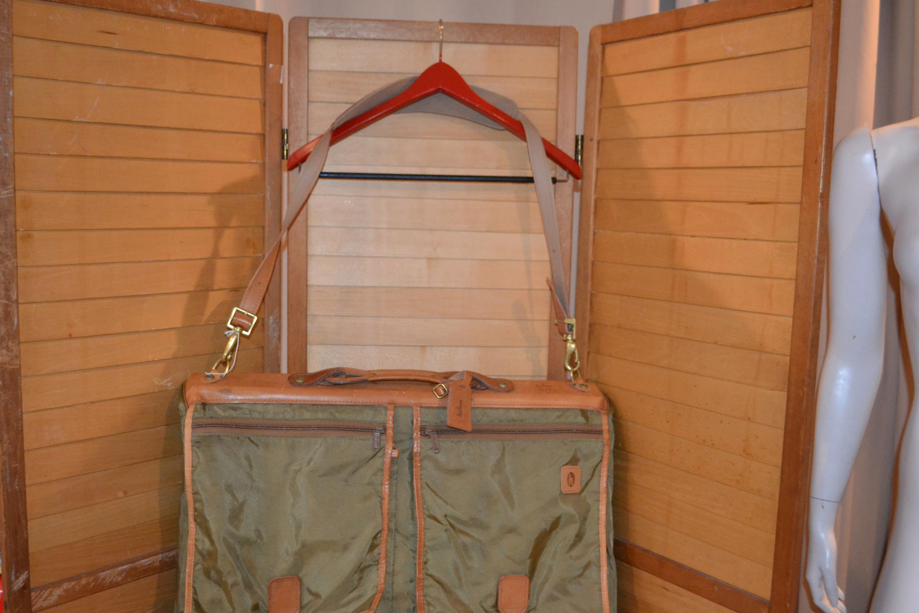 Vintage Hartmann Overnight Unisex Garment Bag Canvas With Leather 
