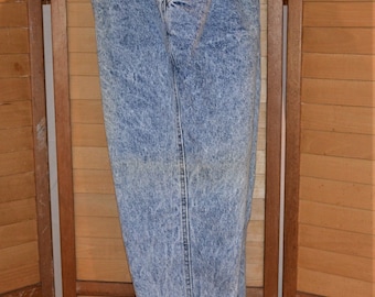 Vintage Acid Wash High Waist Peg Leg Chic Pleated Jeans
