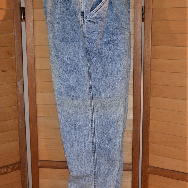Vintage Acid Wash High Waist Peg Leg Chic Pleated Jeans