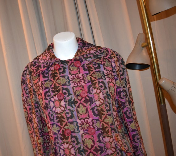 Vintage Wool Dress Coat Pop Culture Deco Abstract… - image 3