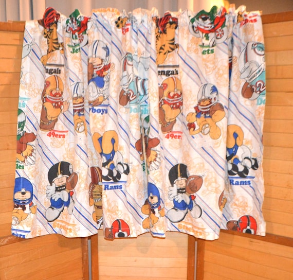 Vintage Pro Football 1980's Cotton Curtains Any Age - Etsy