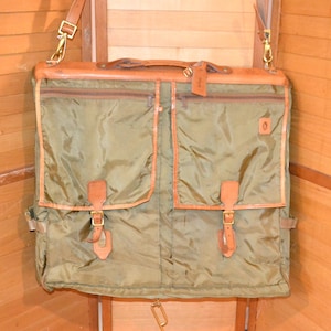 Vintage Hartmann-nachtkledingtas, uniseks canvas met leer en logo