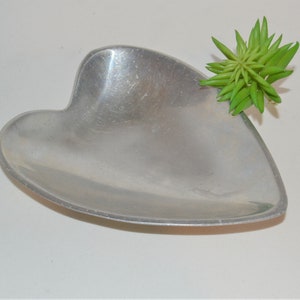 Vintage Nambe Heart Dish 1987 Modernism Mod Reflective Silver