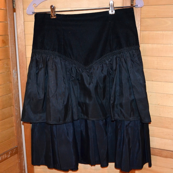 Vintage French Gypsy Western Retro Skirt Full Swing Layered