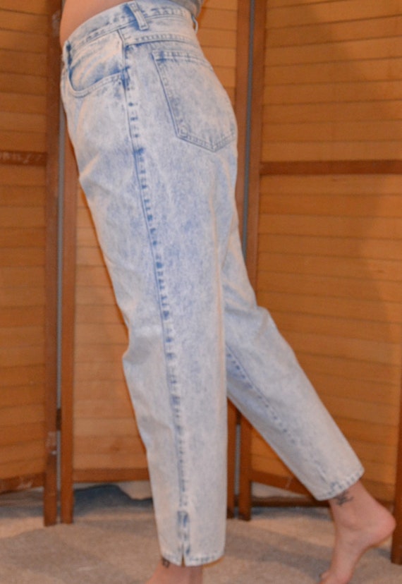 Vintage Jeans Denim 80s with Side Zip Adornment - image 1