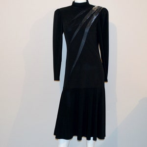 Vintage Dress Black Starburst Atomic Glitz Mermaid Fit and Flare image 1