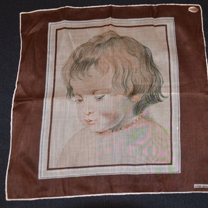 Kreier Vintage Portrait eines Jungen Taschentuchs