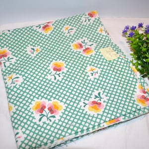 Vintage Fabric Lot Lattice and Pansies Waverly