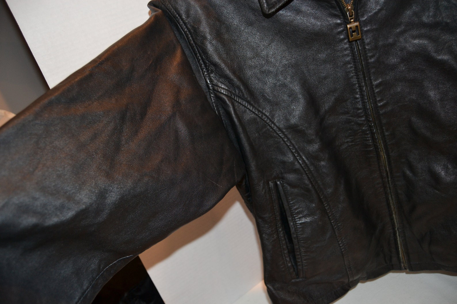 Vintage Black Leather Street Wear Retro Biker Moto Timeless - Etsy