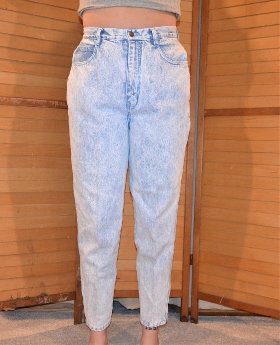 Vintage Jeans Denim 80s with Side Zip Adornment - image 2