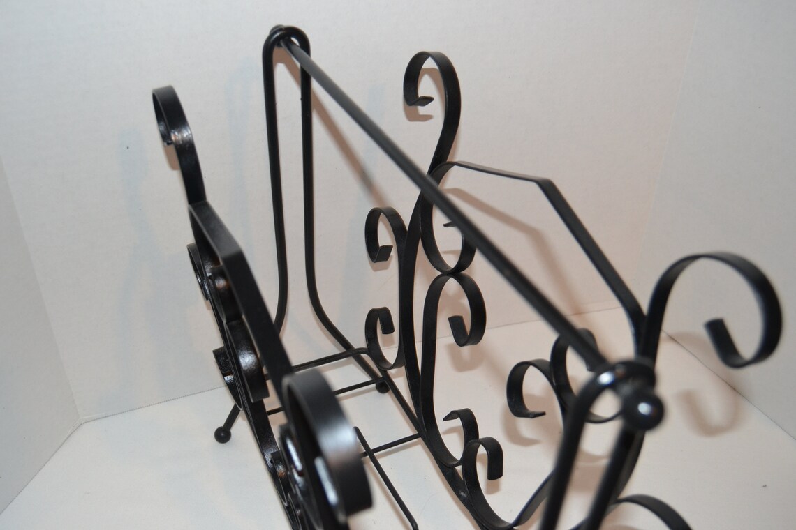 Vintage Wrought Iron Magazine Rack Etsy