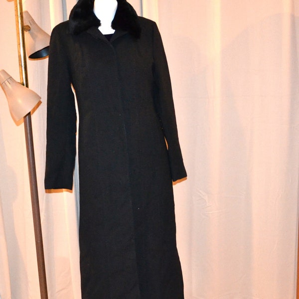 Manteau vintage Robe Opéra Noire Laine Mod