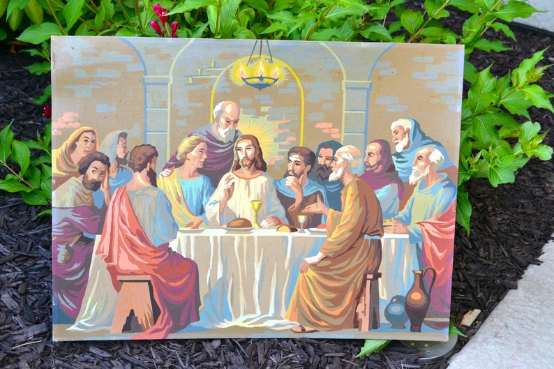 Jesus Paint by Number Large Last Supper Etsy