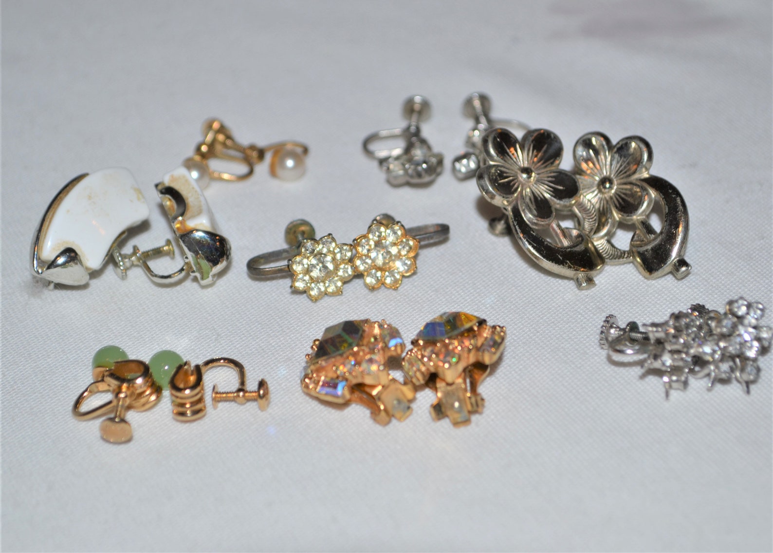 Vintage Clip Earring Lot Petite and Sweet Eight Pairs Etsy