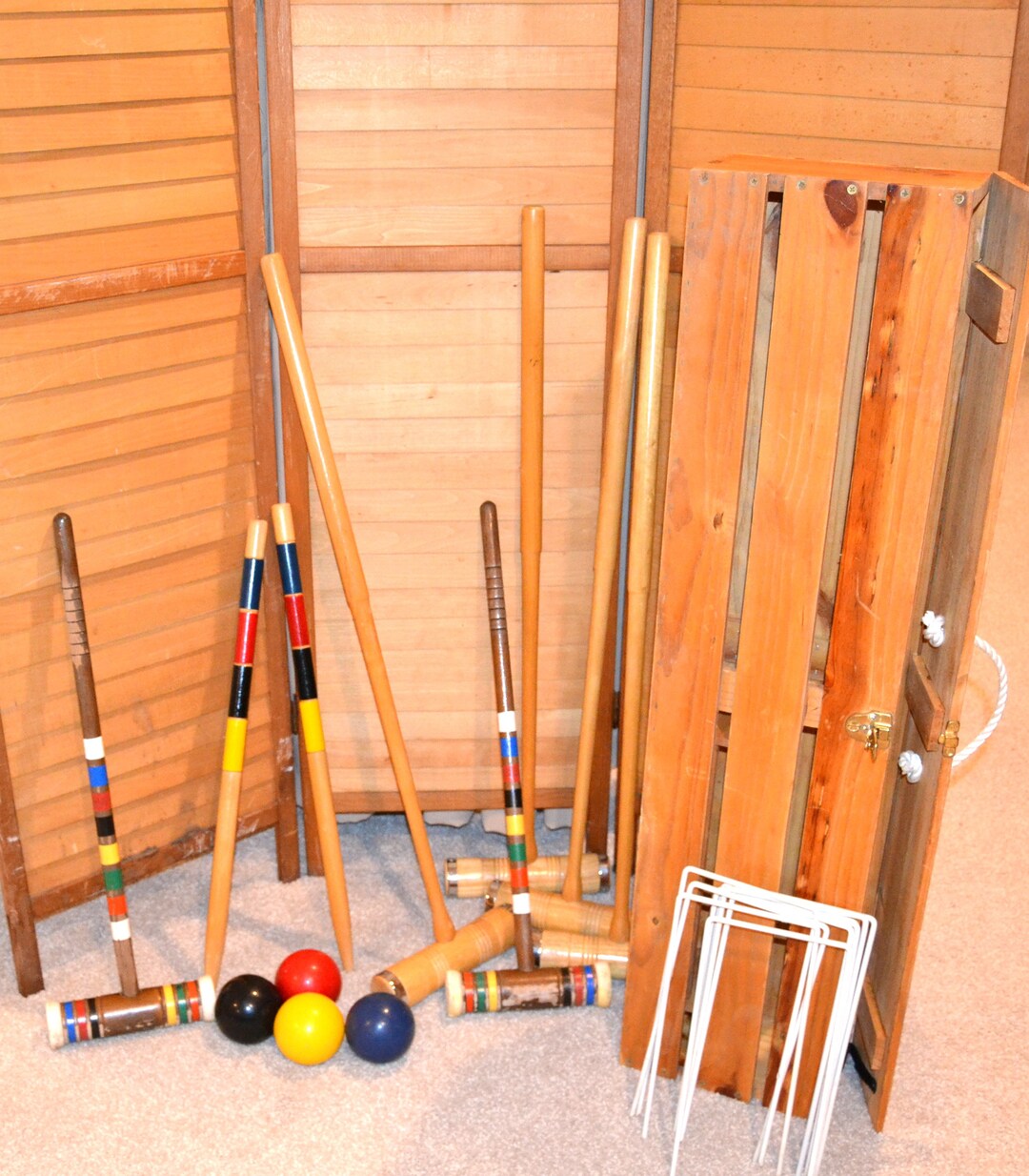 Vintage Outdoor Game Croquet for Rustic Campy Yard Fun With Box Etsy