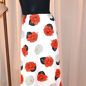 Vintage Black and Flower Power Dress Maxi Hostess Fab
