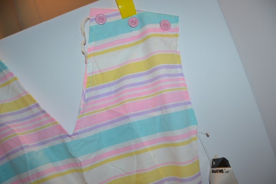 1980 Pastel Stripes Romper One Piece Fashion New … - image 4