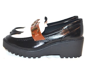 靴 archive vintage miumiu patchwork heel Miu Miu vintage patchwork heels | eBay