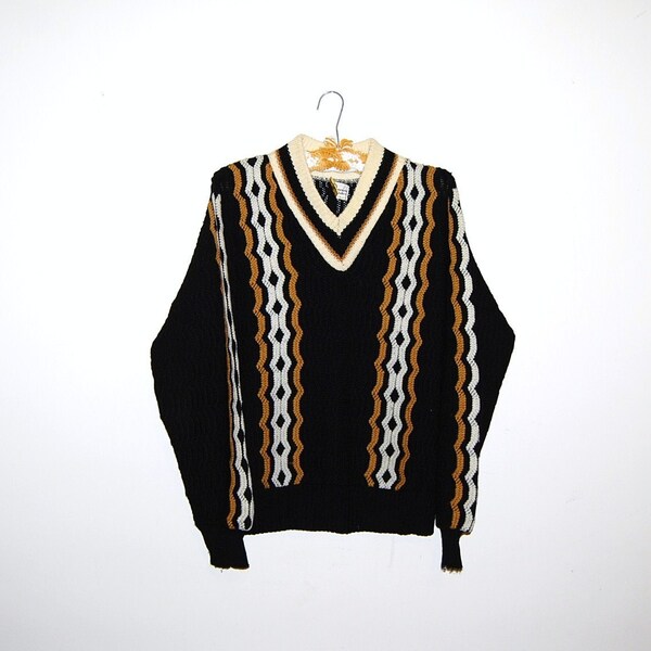 Vintage Sweater Wool 60s Black Beatnik