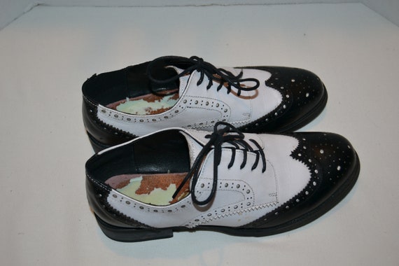 Vintage Shoes Spectator Saddles Black & White Ita… - image 3