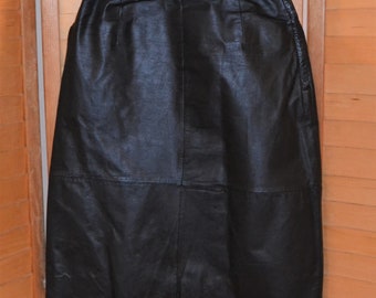 Vintage Skirt Black Sassy Leather
