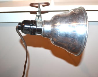 Lámpara de pinza de los años 50, de la tienda al hogar, galvanizada, estilo industrial moderno.