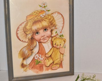 Vintage 1970's Wall Hanging Yellow & Blonde Cuteness