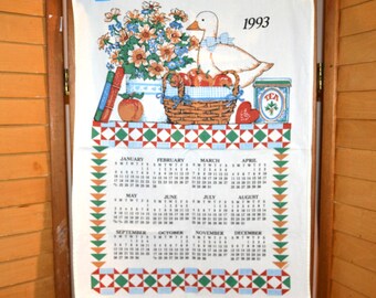 Vintage 1993 Calendar with Blue Goose