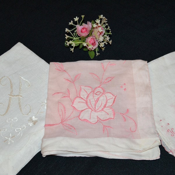 Monogram H Hanky Collection of Two Plus Pink Floral