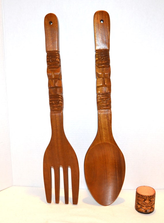 Vintage Tiki Fork and Spoon Wall Decor Etsy