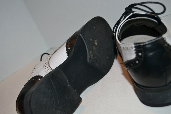 Vintage Shoes Spectator Saddles Black & White Ita… - image 4