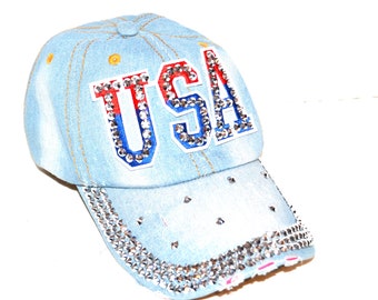 Vintage Hat I Love The USA Sequins Galore