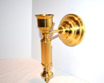 Vintage Brass Wall Sconce Candle Holder