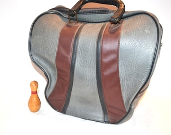 Bolso de bolos vintage con rayas retro plateadas