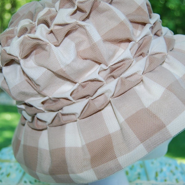 RESERVED  sunflower   RAD with Vintage PLAID Khaki\/White Hat