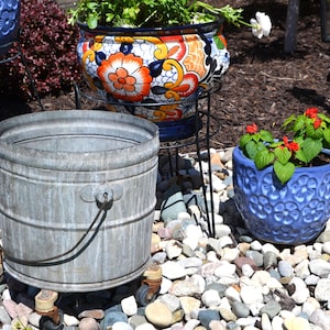 Metal Galvanized Geerpress Mop Bucket Antique Home Decor Campy Country Farmhouse Planter