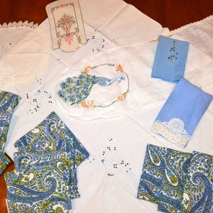 Coastal Grand Millenial Vintage Blau Weiß Sammlung von 20