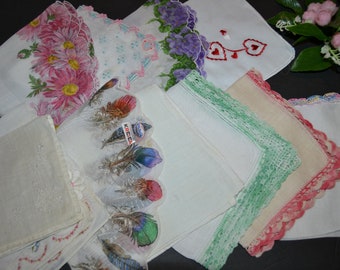 Vintage Hankies Mix Up Sweet Bouquet.......Twelve