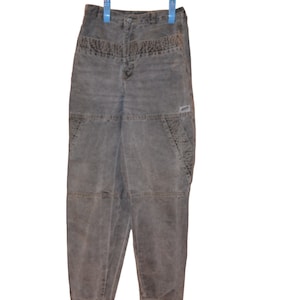 Vintage Jeans Guess Georges Marciano Gray with Gold Thread High Waist Street Wear