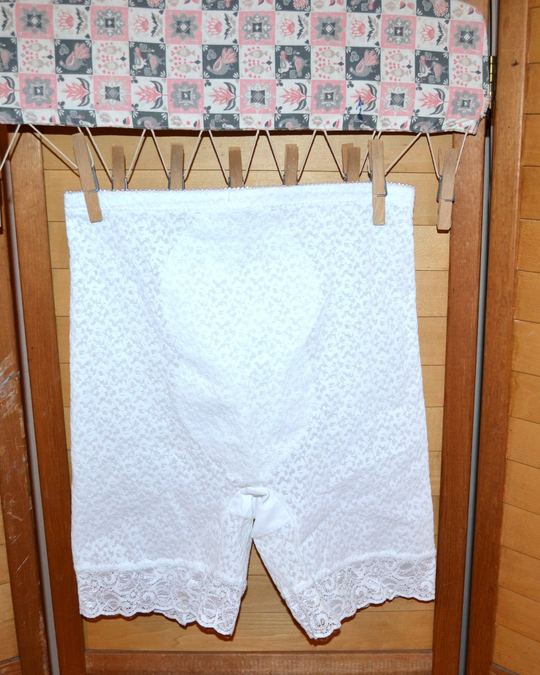 Vintage New Cown-ette 4 Cuffed High Waist Firm Control Panty Girdle Brief  With Lace Legs White Ontrol 