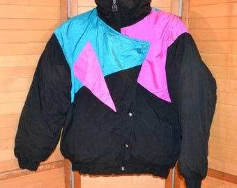 Vintage Montbell Colorblock Ski Jacket: 80s Retro Puffer Coat - Etsy
