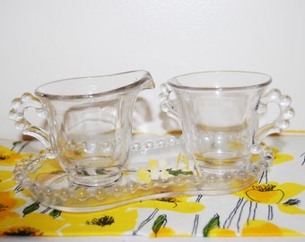 Vintage Cream and Sugar with Tray Boopie Set