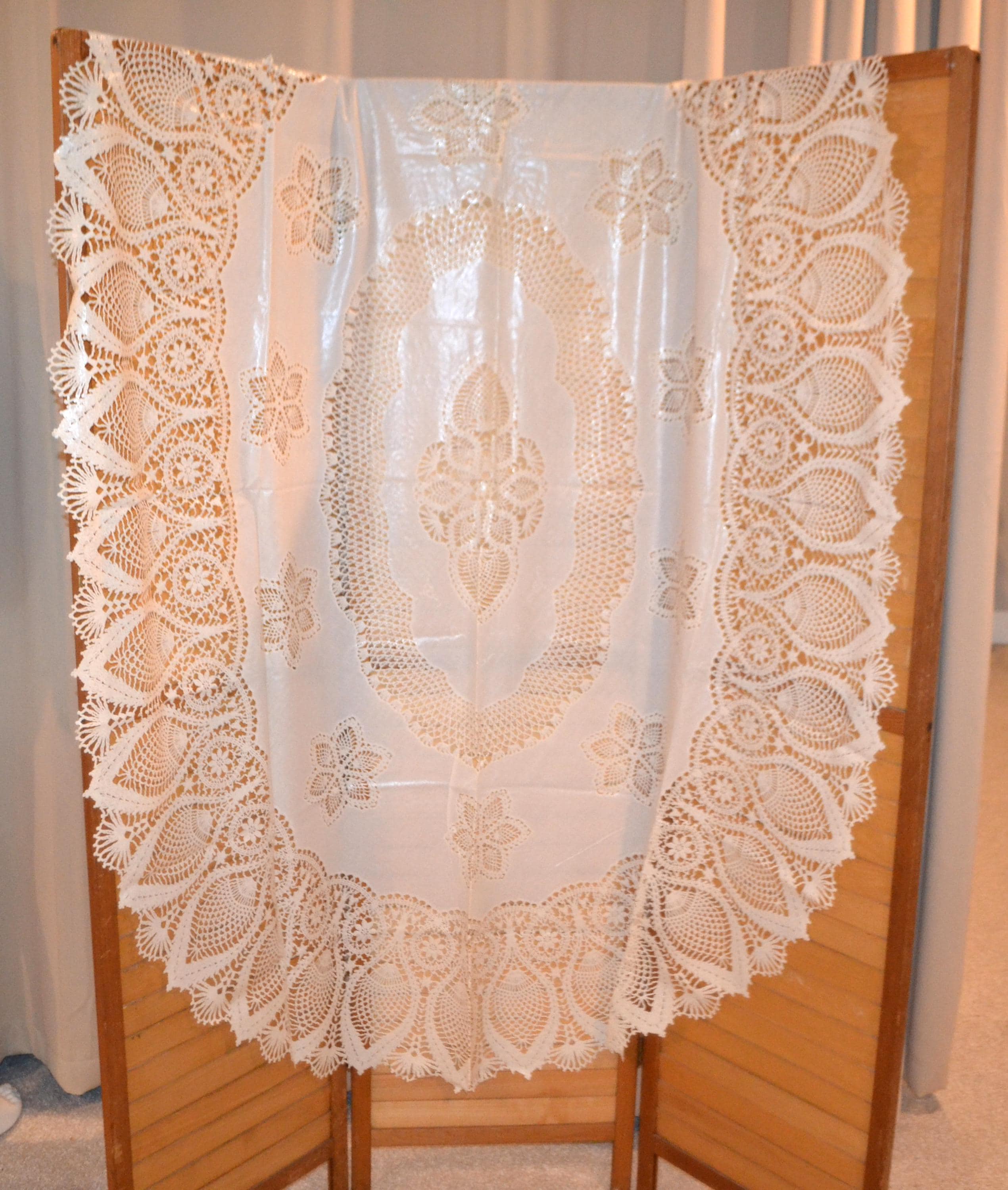 ヴィンテージ テーブルクロス ビニール クロシェ 新品 21970年代